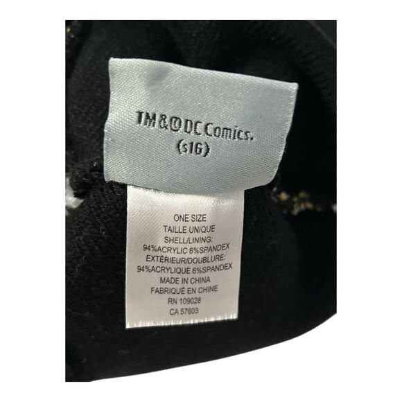 DC Comics Batman Winter Knit Pom Beanie Hat – Black Yellow White Fair Isle – One - Picture 4 of 5